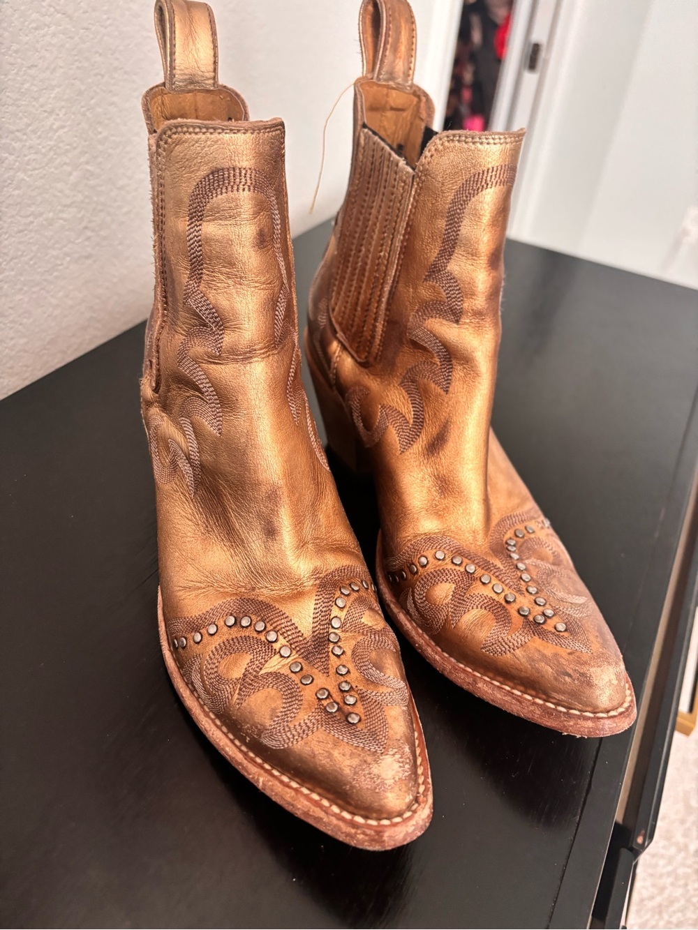 Old Gringo Gold Ankle Cowboy Boots